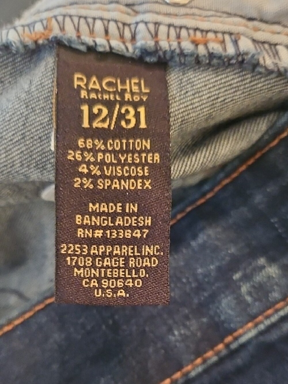Rachel Roy -4 Button Fly -High Rise Flare Jeans- Size 12/31 - Picture 9 of 10